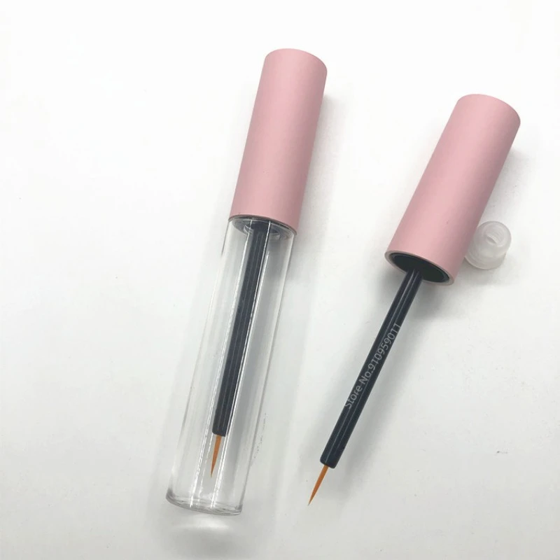 10ml Transparent Eyelash Pink Tube Liquid Bottle with Leak Proof Inner Cover Sample Cosmetic Container Tool Lipgloss Tubes