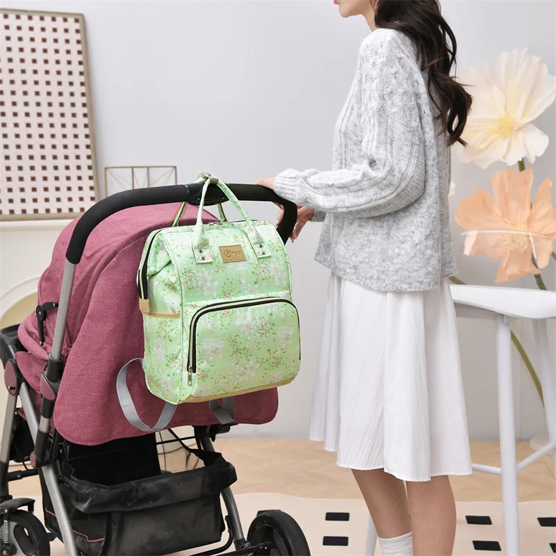 Large-capacity Mommy Bag with Print Design - Comfortable Leisure Travel Backpack for Babies - Lightweight Baby-Mother Bag