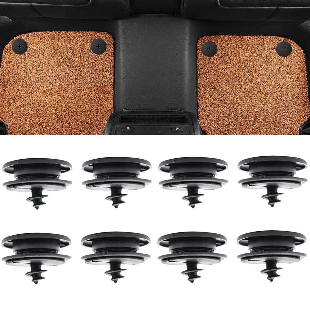 10Pcs Black Car Floor Mat Skid Resistant Clips Fastener Clips Auto Anti-Slip Carpet Pad Fixing Clamps Car Interior Accessories