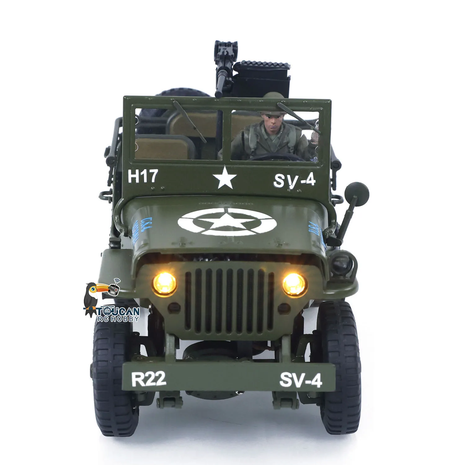 

Радиоуправляемые внедорожные автомобили 1/16 4*4 RTR Автомобиль Электрический пульт дистанционного управления Модель военного грузовика Металлический корпус автомобиля Приводные валы Световая система