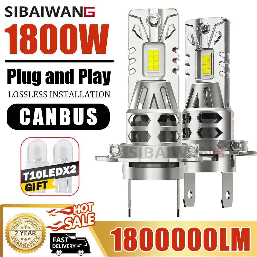 

SIBAIWANG H7 LED Headlight Bulb Canbus 1:1 Size No Error Lights CSP Chip Plug And Play LED for Car Headlamp h7 Turbo Led 12V