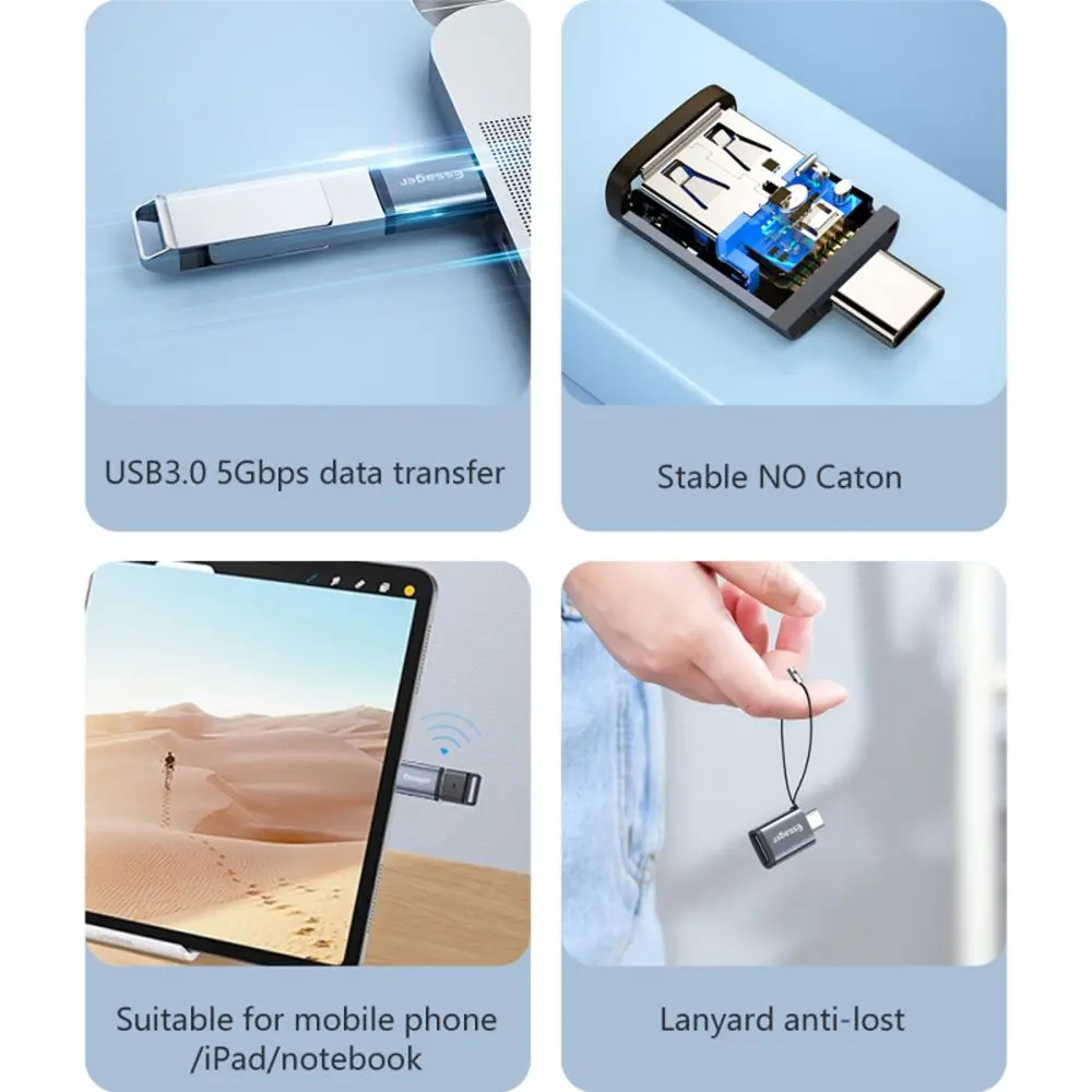 Adapter Micro to Type-C Transfer Adapter Male to Female Type-C to USB USB C Adapter OTG Connector U Disk Reader USB Converter