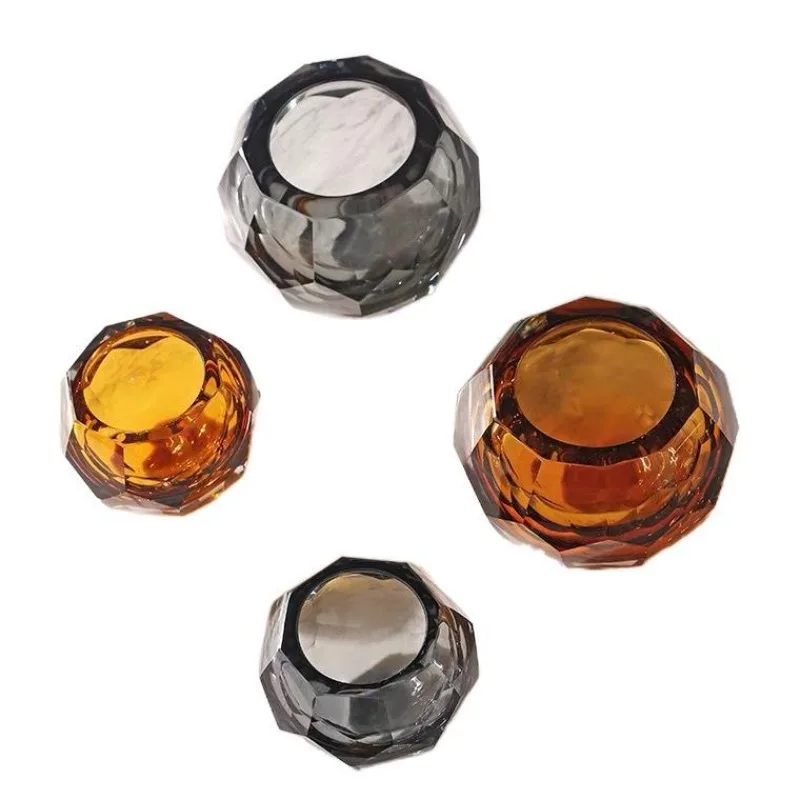 

Хрустальная ваза JCSimple: Декоративный элемент для гостиной, подставка для цветов, глазурованный подсвечник, роскошное мягкое украшение для дома