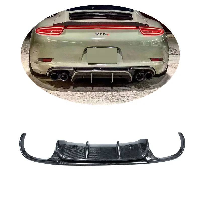 

Carbon Fiber Rear Bumper Lip Diffuser For Porsche Carrera 911 991 2012-2015 Car Styling