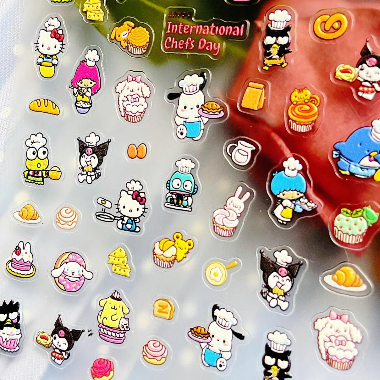 

1 sheet Nail relief stickers Holiday party cute cartoon anime Sanrio HelloKitty girl nail stickers