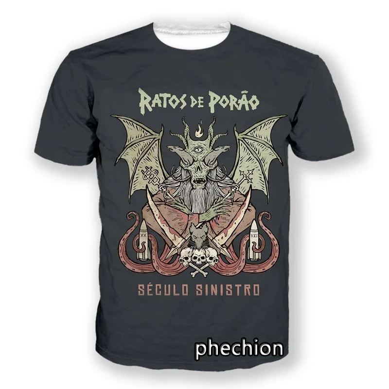 Phechion-Camiseta DE manga corta para hombre y mujer, camisa informal con estampado 3D DE banda DE Rock, RATOS DE PORAO, deportiva, Hip Hop, DE