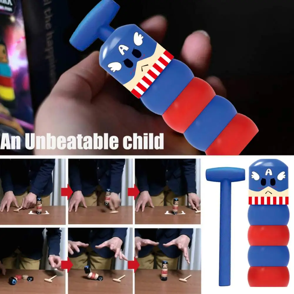 1/2PCS immovable tumbler Stubborn Immortal Wood Man toy tricks Close-up stage accessories funny unbreakable toy