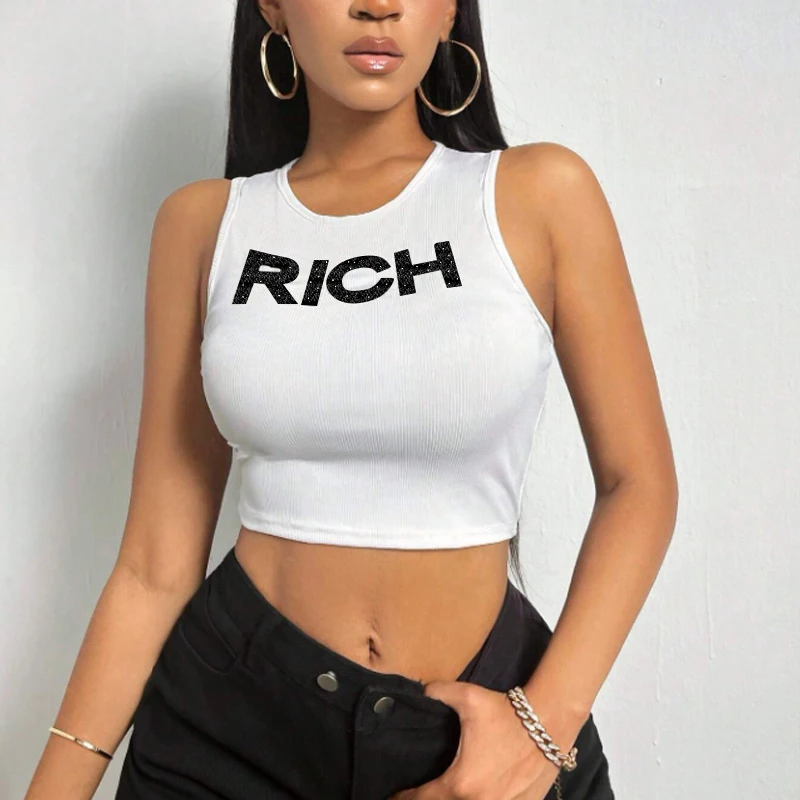 

2025 Cross Border Short Slim-fit Letters European And American Top Y2K Women's Summer T-shirt Crop Sexy Clothing Street
