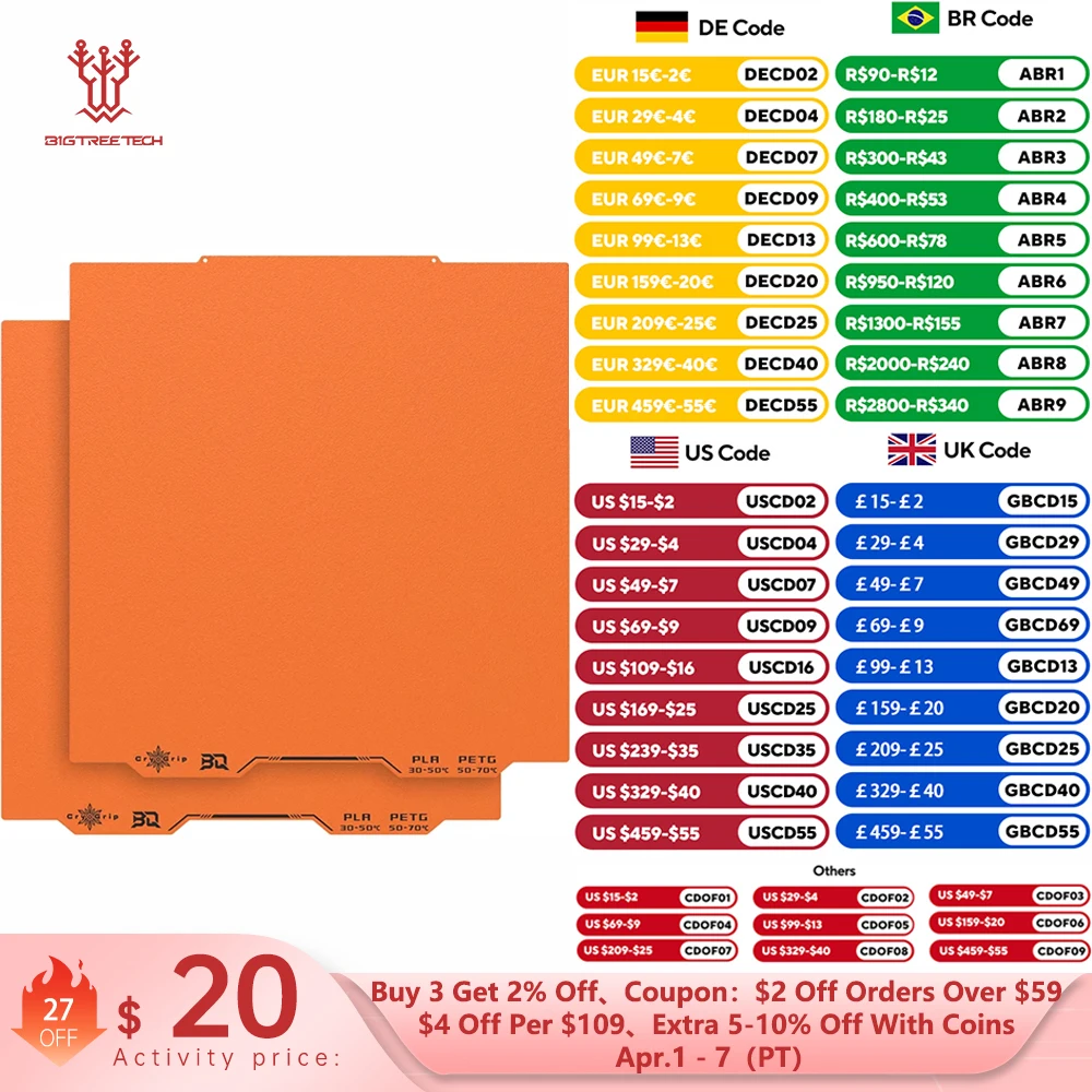 BIGTREETECH Panda Build Plate CryoGrip Pro Frostbite Cool Plate pour BambuLab P1 A1 X1 A1MINI Prusa XL Core One MK4 MK4S MK3 MK3S