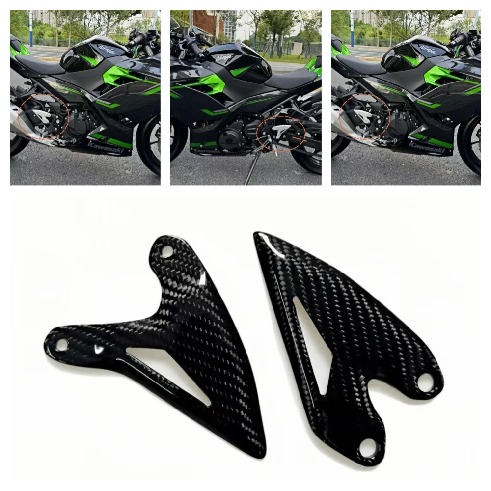 

For Kawasaki Ninja 400 Z400 2019-2024 Carbon Fiber Motorcycle Pedal Guard Rear Pedal Guard Heel Plate Decorative Accessorie