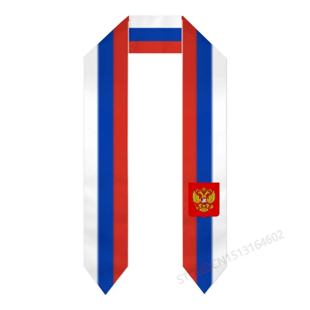 

Custom Name Or Logo Russia Flag Scarf Graduation Stole Sash International Study Abroad Class of 2023 Shawl