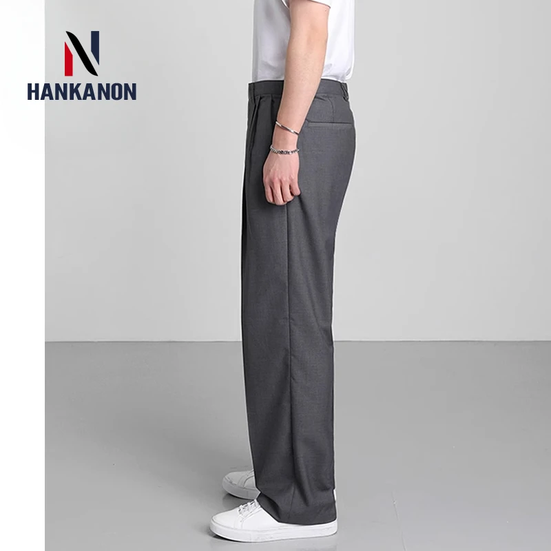 Men's Summer Korean Version Loose Straight-leg Trousers Suit Pants Casual Drape Wide-leg Pants.2024 High-quality Menswear