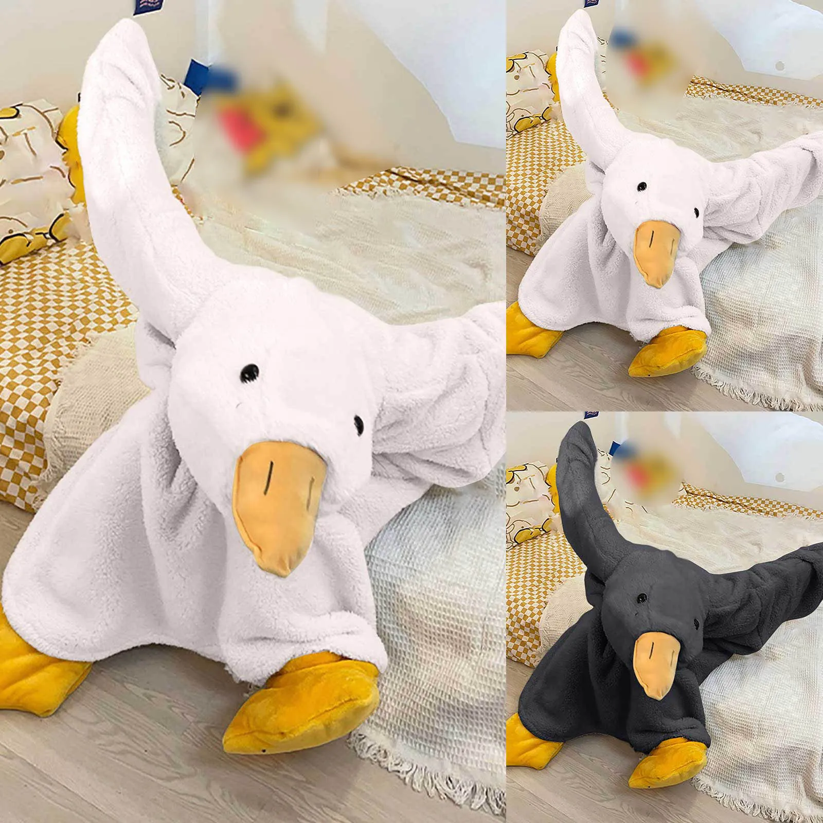 Couple Cute Cartoon Home Wear Thicken Coral Fleece Hooded Robe Nightgown Funny Big Goose Lounge Wear christmas Cosplay Costumes