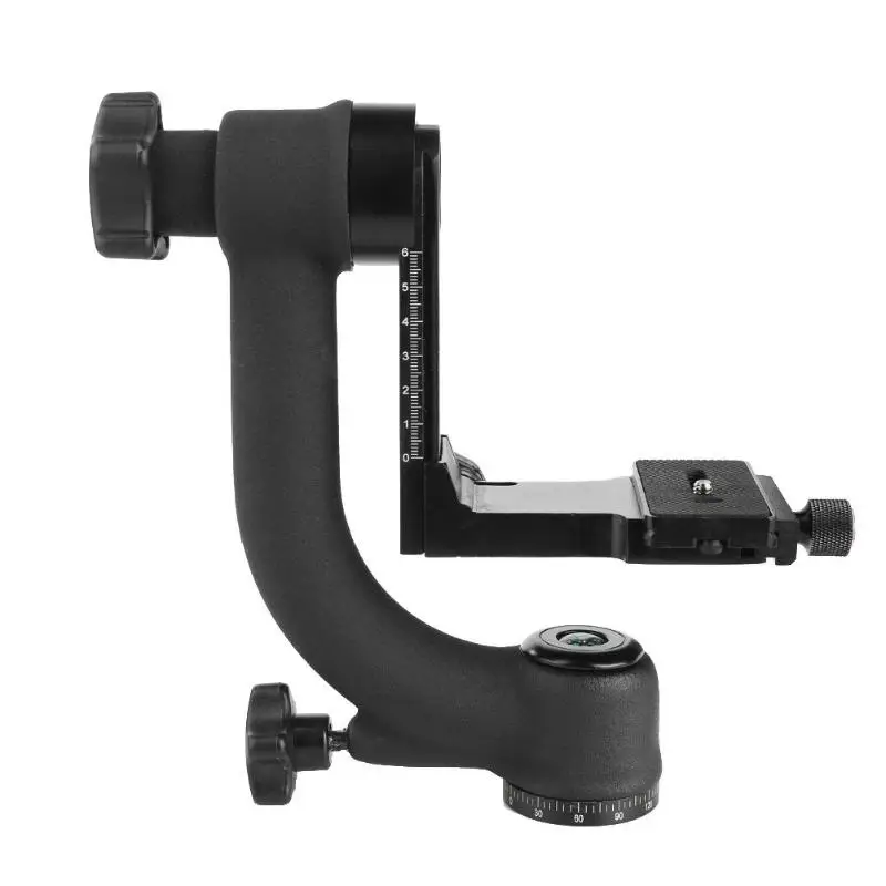 Tripod Head Aluminum Alloy 360 Degree Panoramic Gimbal Tripod Head with 1/4\'\' Standard Quick Release Plate