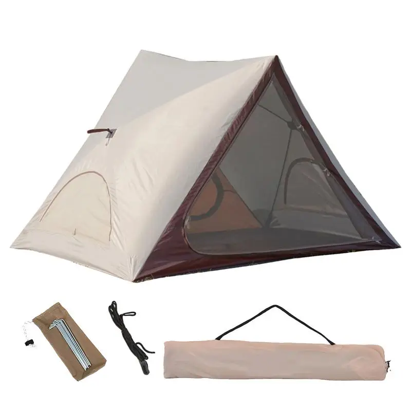 

Outdoor Camping Tent Triangular Shade Sunproof Shelter Auto-Open Tents Easy Setup Sun Shade With Front Back Doors For Fishing