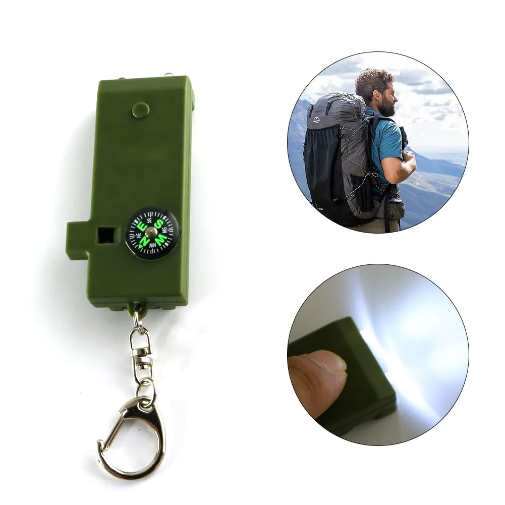 

Outdoor Camping Survival Whistle Portable Multi-function Signal Whistle Keychain Compass For Adventure Hunting Fishing Travel