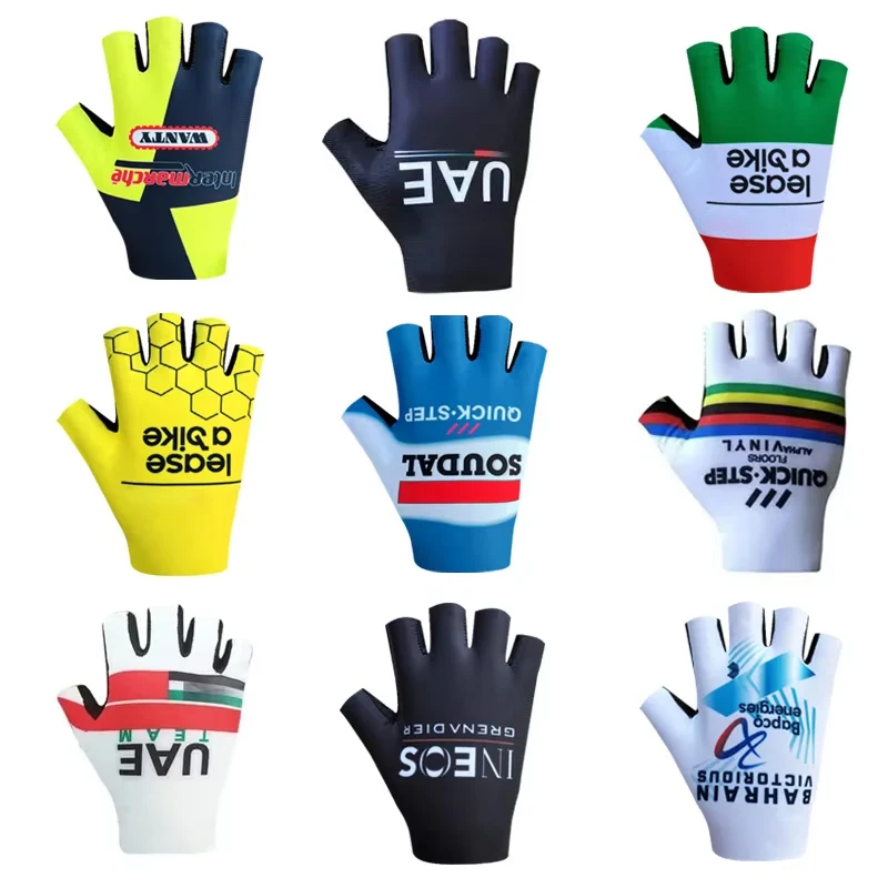 2024 Pro Team Breathable Cycling Gloves, Anti Slip and Shock-absorbing Road Bike Gloves,Half Finger Bicycle Gloves for Men Women