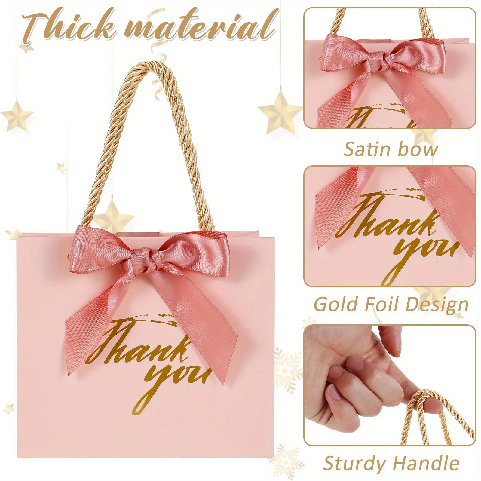 12Pcs Gift Bags Wedding Favor Decoration Small Thank You Gift Bag Box For Guests Wedding Baby Shower Birthday Party Supplies