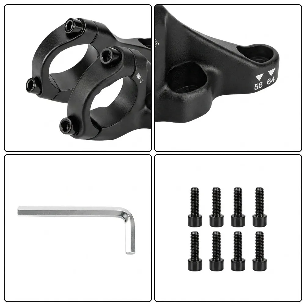 Double Shoulder MTB Stem Symmetrical Clamp System Twist Suppression Feature For Mountain Bike Dual Point Fixation Design