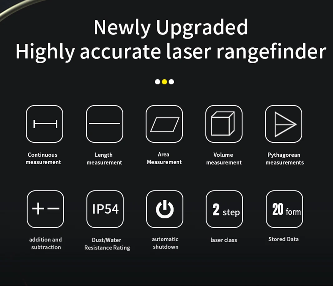 

Snakol Professional Laser Distance Meter 50/70/100/120m Rangefinder, High Precision Ruler with Digital Tape Measure Function