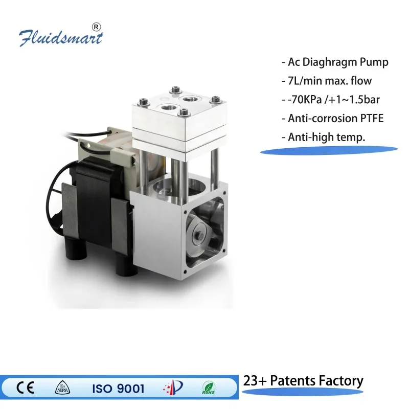 AD6HTAC Micro pompa per vuoto Pompa per vuoto AC senza olio Pompa a membrana in acciaio inossidabile