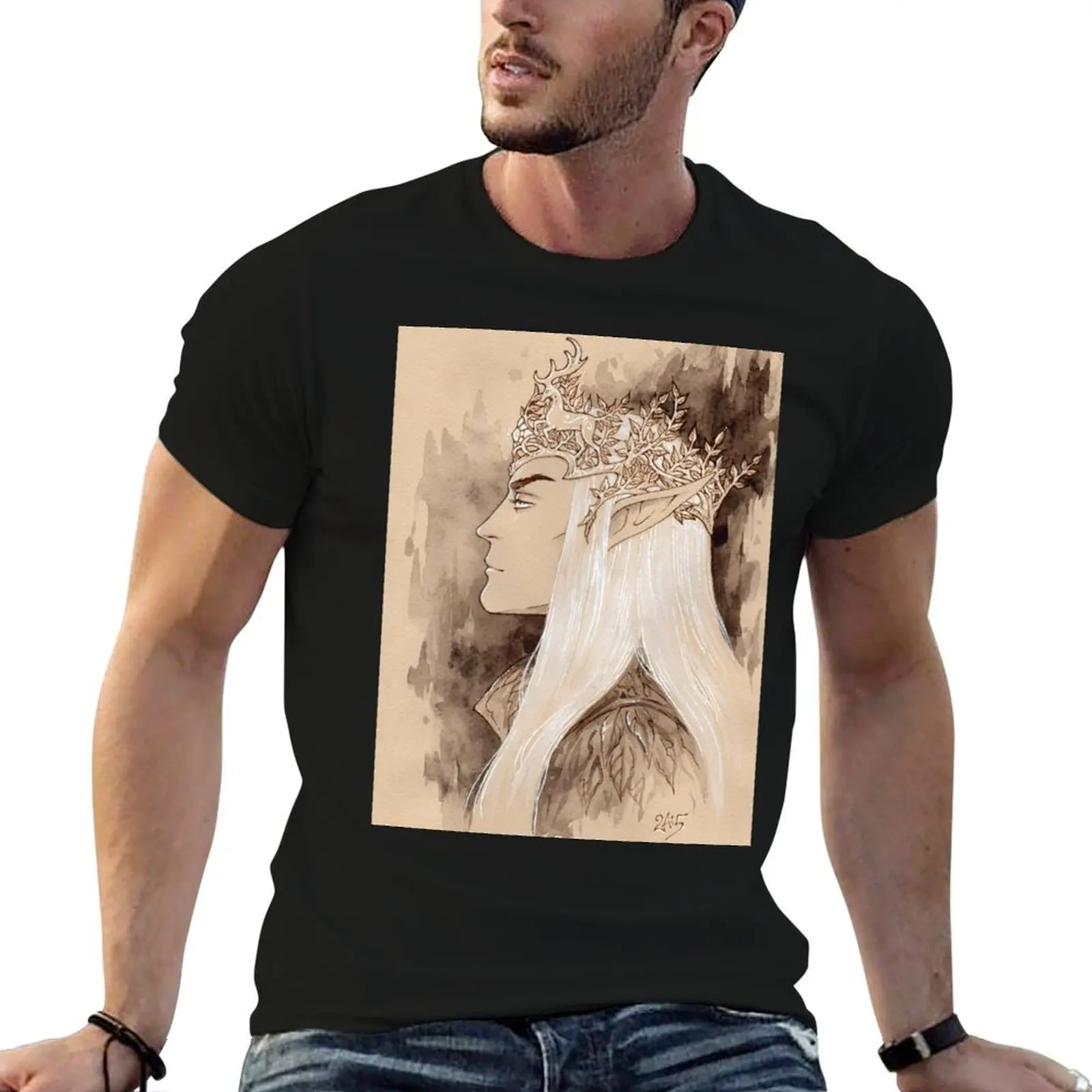 

cotton high shirts t shirts man t crown graphic T-Shirt Stag quality