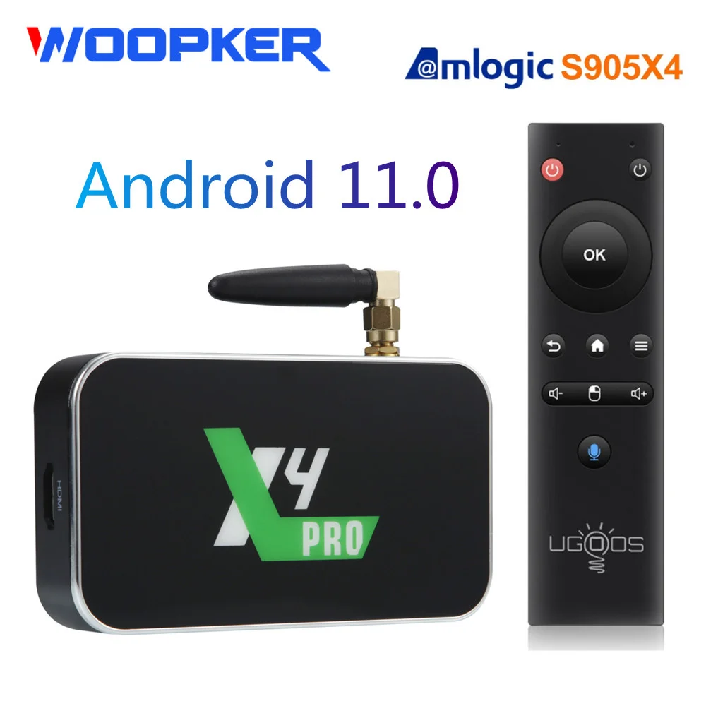 Ugoos X4 Pro TV BOX Android 11 Amlogic S905X4 DDR4 4GB 32GB 4k HD Media Player Wifi 1000M LAN AV1 X4 Cube X4 PLUS Smart Tv Box
