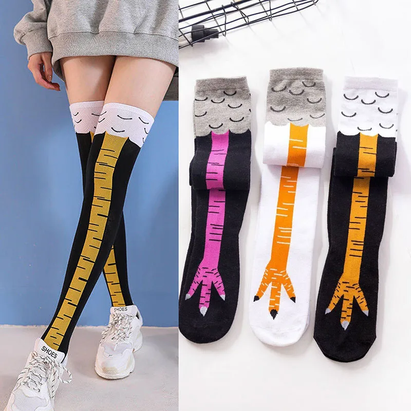 Woman Sexy Chicken Paws Feet Socks Cute Over-the-knee Sock Funny Personality Hosiery Foot Socks Gifts Comfortable Soft Stockings