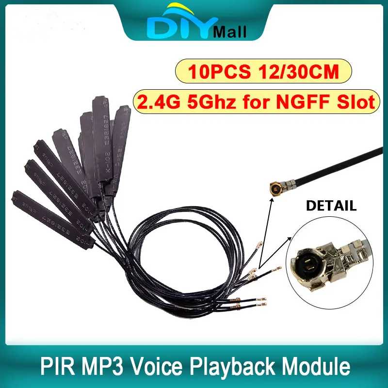 

10pcs 2.4G/5G Dual Band WiFi Antenna 12CM/30CM with IPEX4 MHF4 Connector for Laptop Internal Wireless Card 4G LTE GPS Module