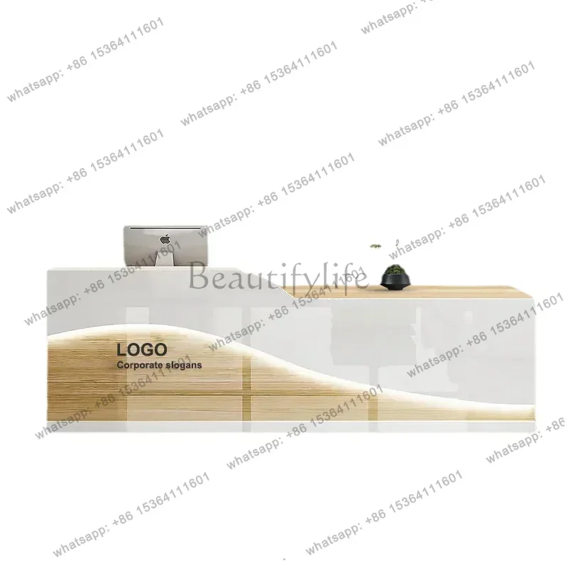 PG Storage Luxury Reception Desk Modern Display Reception Desk Vintage Trendy Aesthetic Salon Mostrador Commercial Furniture
