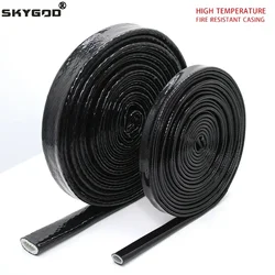 1/5m Diametro 4 ~ 30mm Tubo in fibra di vetro resistente alle alte temperature Resina siliconica rivestita in fibra di vetro intrecciata Manicotto ignifugo