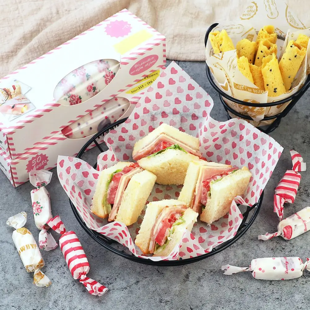 Kitchen Baking Accessories Wax Paper Sheets For Burgers Sandwiches Food Safe Grease Resistant Packaging Supplies