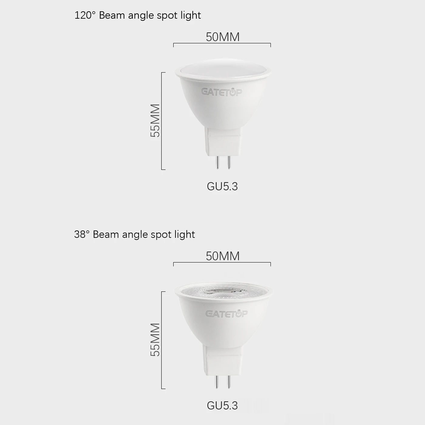 Imagem -02 - Home And Living Room Spotlight Sala de Estudo 3w 5w 6w 7w ac £ 38 120 Graus gu 5.3 3000 4000 6000k Peças Peças 12 Peças 16 Peças 20 Peças