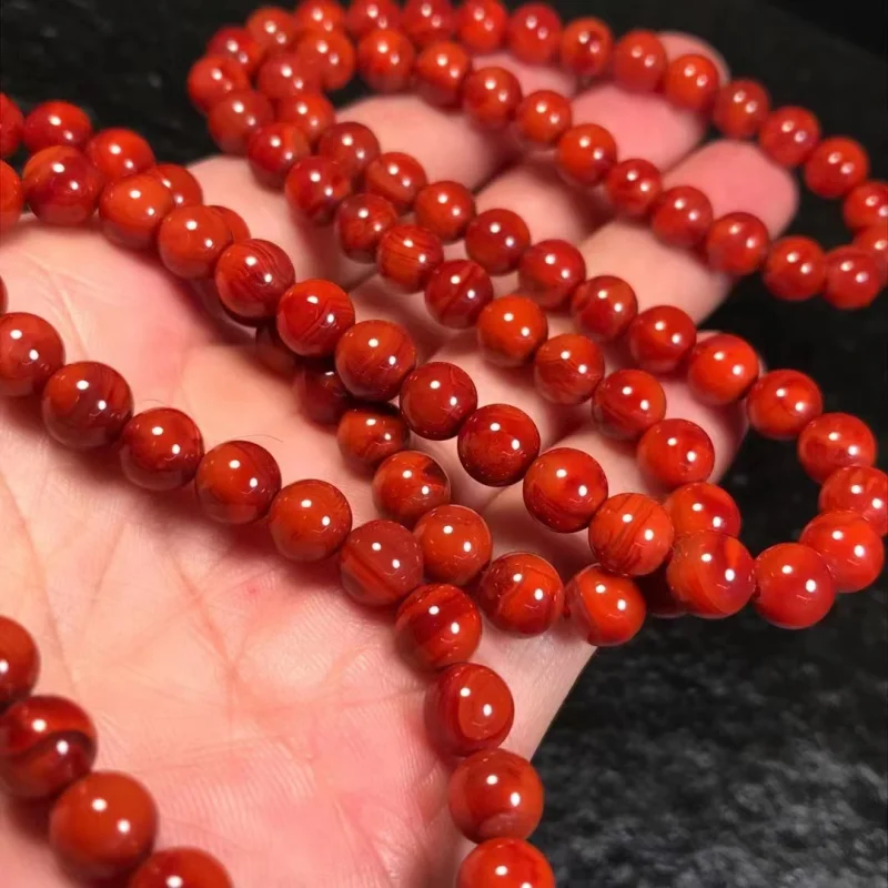 

Factory Natural South Buddha Beads Multi-Circle Bracelet of Color Red Meat Full and Delicate