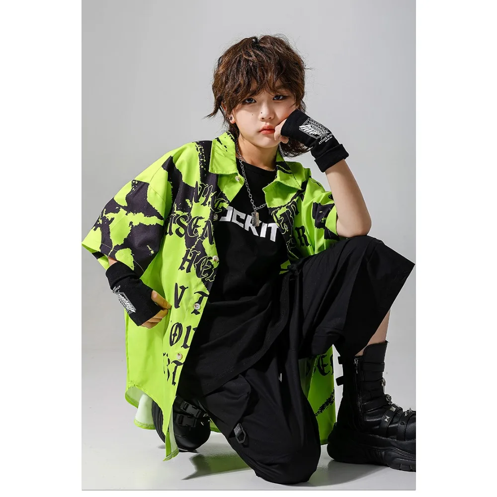 Hip Hop Camouflage Green Set Street Dance Practice Outfit Jazz Stage Wear Camo Oversize 2Pc K-pop Streetwear Casual Dance Suit view 2