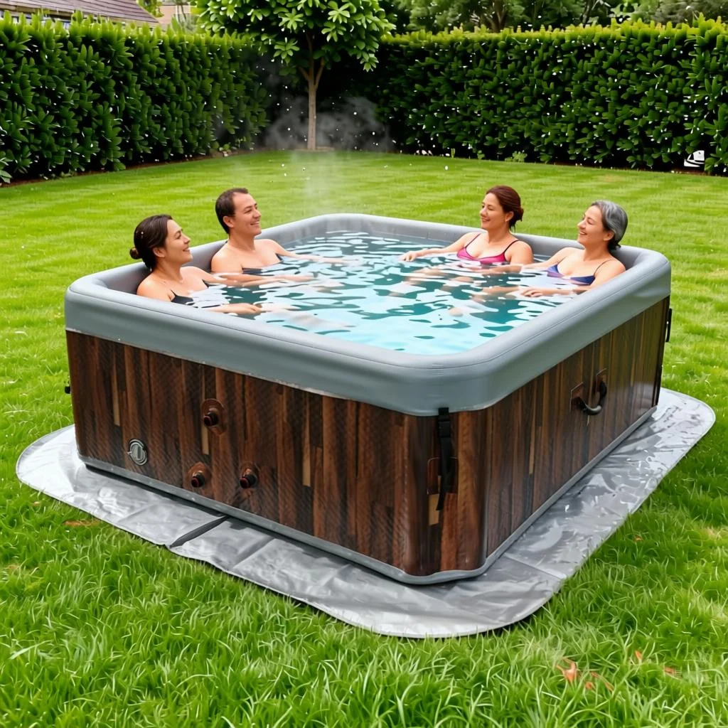 Wholesale Inflatable Hot Tub Spa Tub Home Outdoor Inflatable Jacuzzi With Heater Air Massage For 6 Person