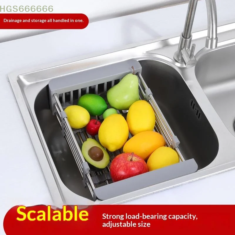 

Раздвижная сушилка для посуды из нержавеющей стали — регулируемая по высоте и ширине, с защитой от капель, подходит для любой раковины или столешницы.