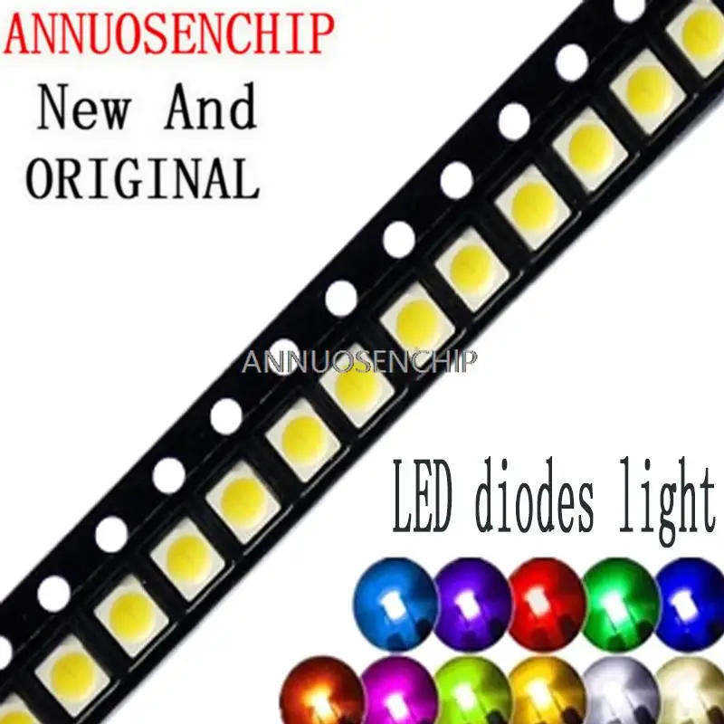 

100PCS New And Original 1210 3528 SMD RGB Pink UV White red yellow green blue 3.5*2.8*1.9mm LED diodes light