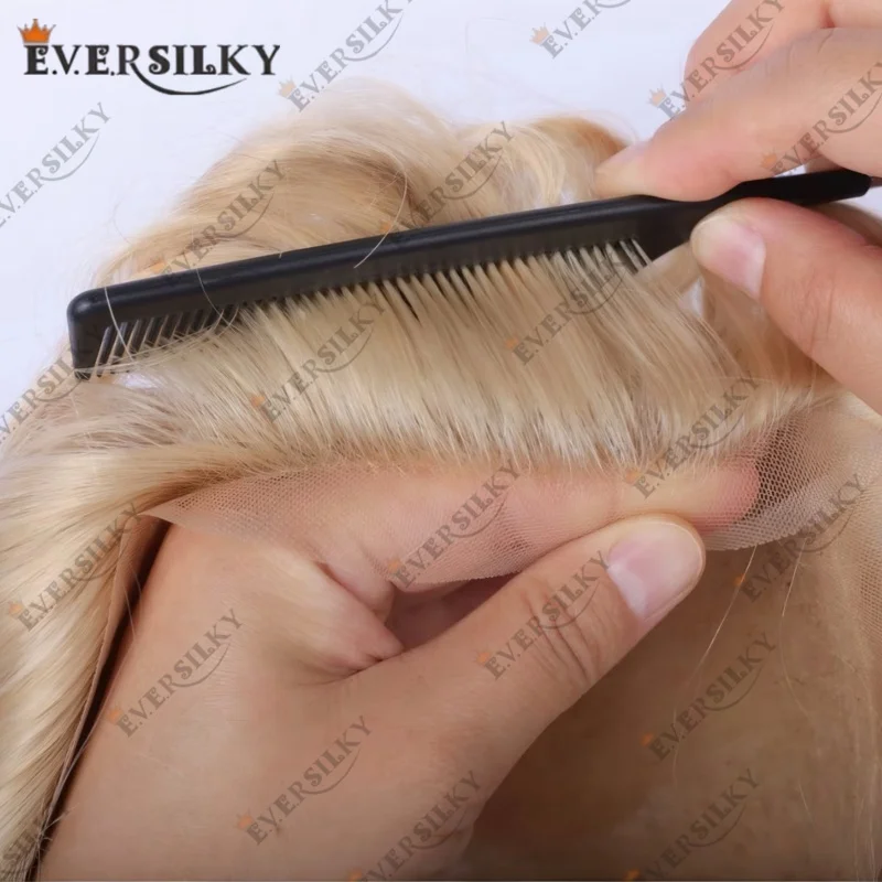 

# 22R # 20 # 18 # 17 Blonde Brown Q6 Toupee: Система капиллярной протезации из 100% натуральных человеческих волос с невидимой швейцарской сеткой и полиуретановой основой, имитирующая естественную линию роста волос.