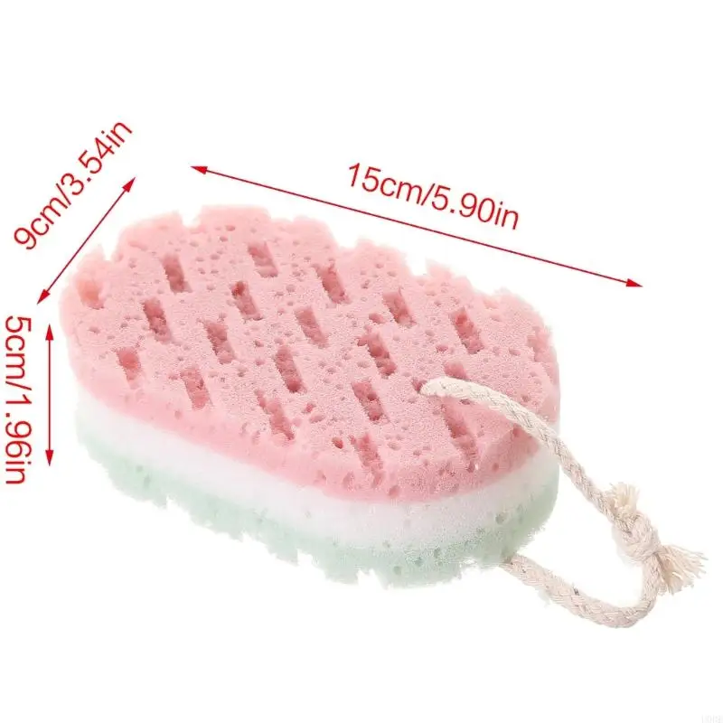 U0DE 3 층 목욕 스폰지 바디 브러시 스킨 클린 마사지 어린이를위한 샤워 브러쉬 청소 성인 폼 스크러빙 타월 로프