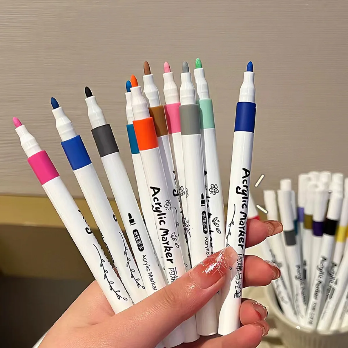 12Colors Acrylic Markers, Painting Tools Set, Perfect For Decoration, Random Colors