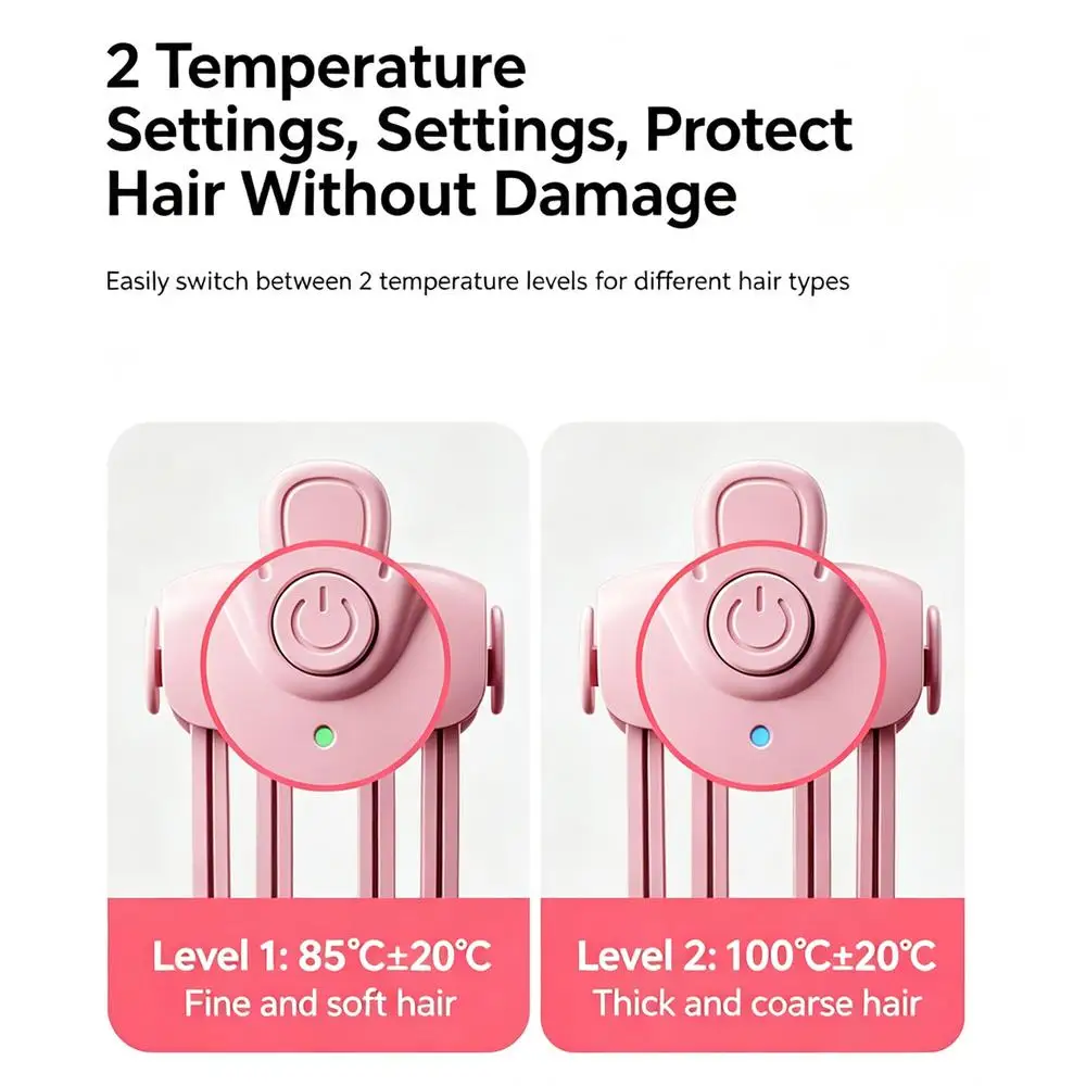 Kabellose Heiz-Root-Volumen-Clips, Anti-Verbrühungs-Haarwurzel-Flauschiger-Kamm für den Haaransatz, kabelloser Root-Lifter-Kamm für Zuhause und Friseursalon – Detail 20