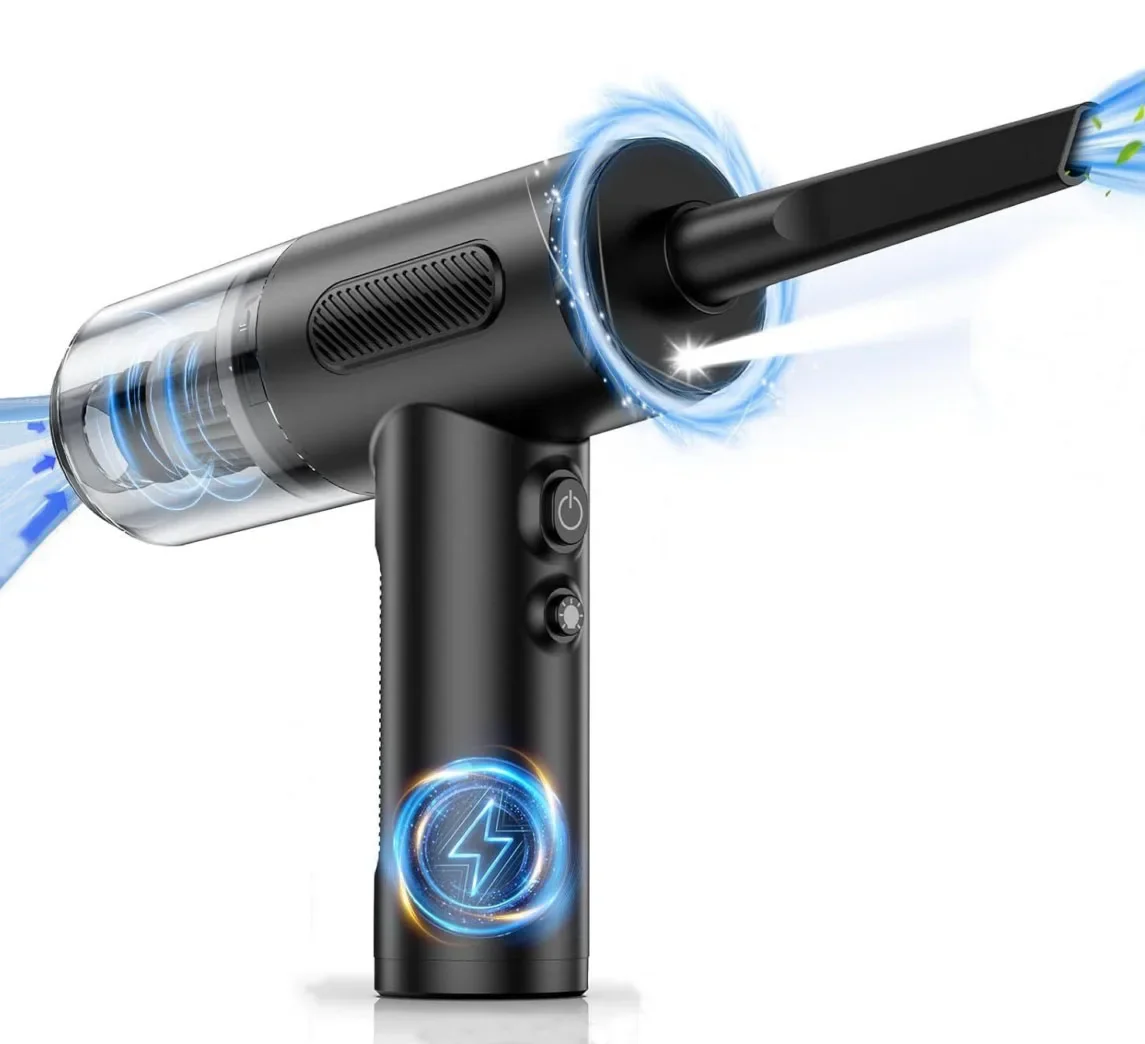 

Беспроводной мощный портативный пылесос двойного назначения из АБС-пластика емкостью 6000 мАч с всасыванием 6300 Па и двигателем 50000 об/мин для автомобиля и дома