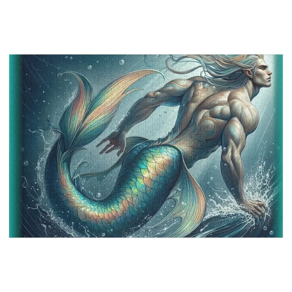 

beardless pastel merman Jigsaw Puzzle Customized Gifts For Kids Personalised Personalised Name Puzzle