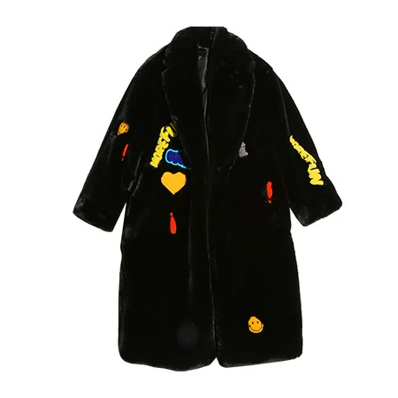 سترة نسائية على الطراز الكوري مقاس كبير متوسطة الطول من فراء أرنب ريكس ملابس خارجية فضفاضة عصرية معطف فرو مقلد