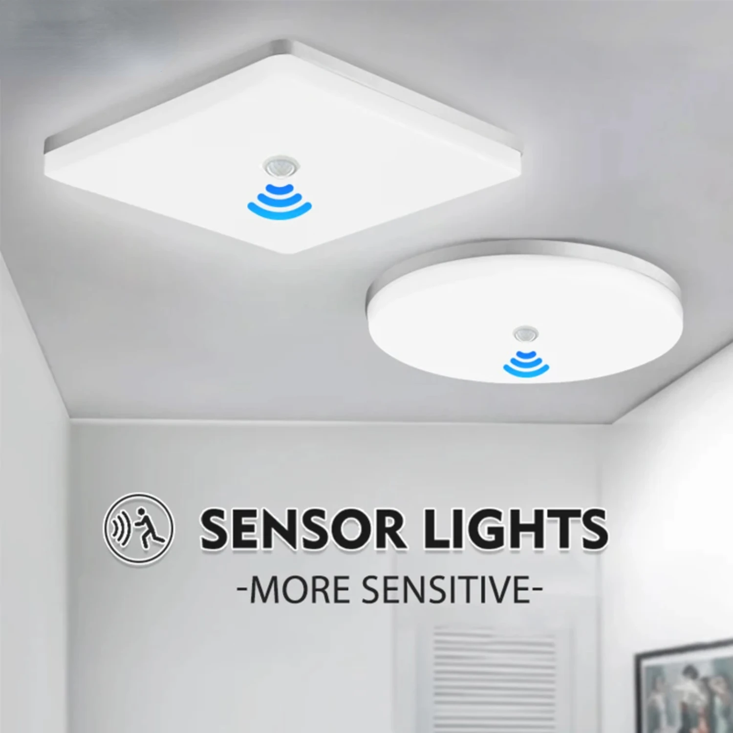 Ceiling Light Auto PIR Motion Sensor Smart Lighting - Radar Ceiling Lamp Indoor Bedroom Hallway - 13W 18W 24W 36W