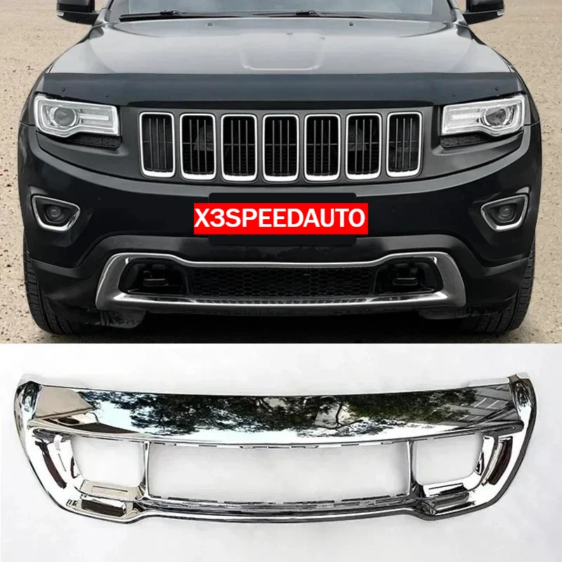 

Chromed Front Bumper Protector Grille Grill Cover Trim For Jeep Grand Cherokee 2014-2021