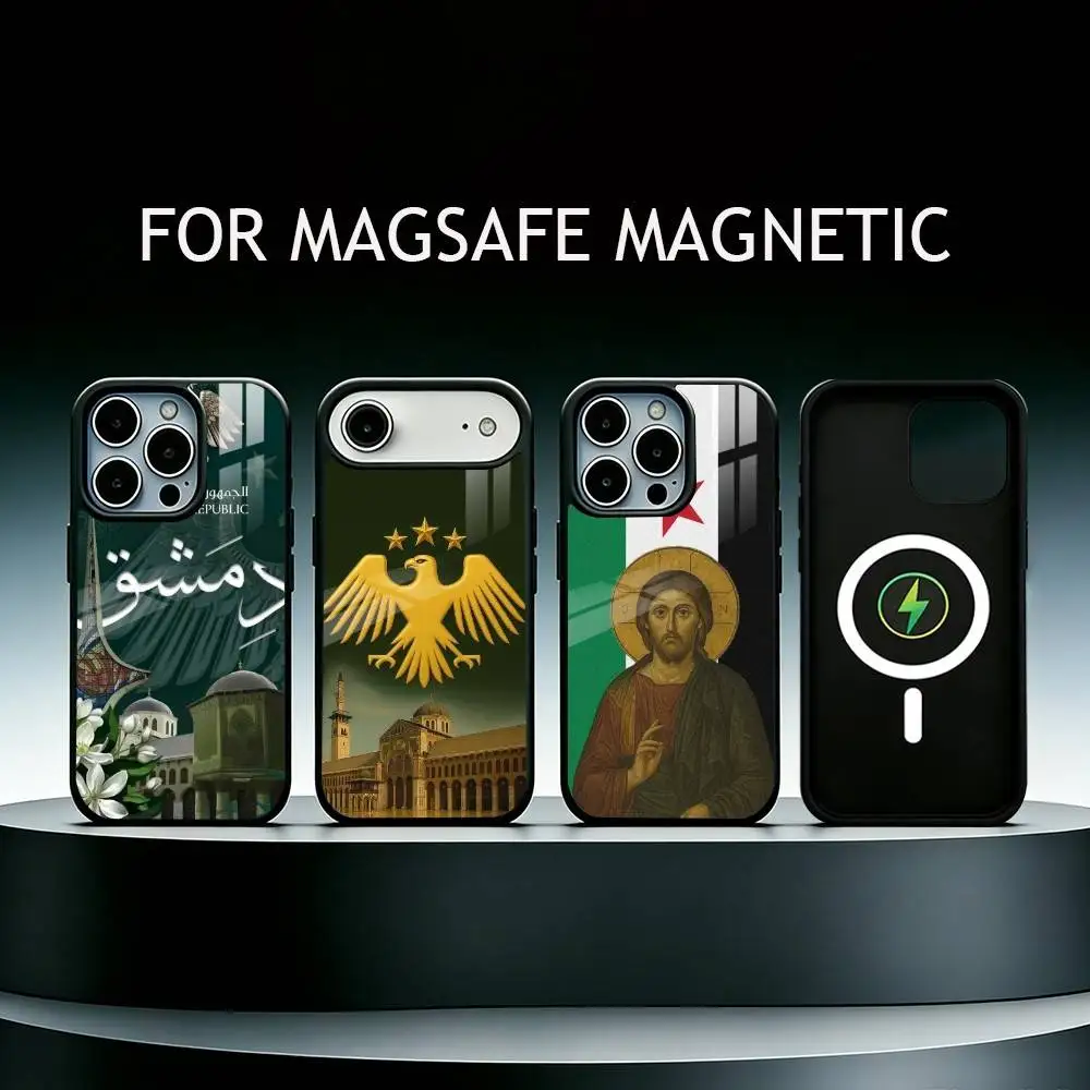 

F-Flag Of Syria S-Syrian Phone Case For iPhone17,16,15,14,13,12,11 Plus,Pro Max Magnetic For Magsafe Wireless Charging