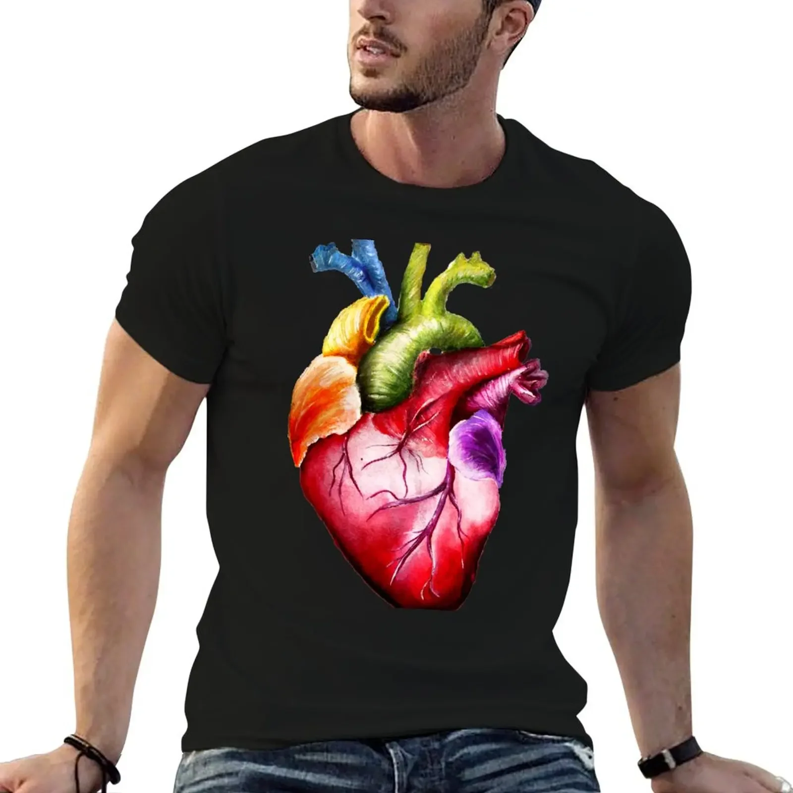 

Rainbow Heart T-Shirt shirts graphic tee oversize t-shirts man funny gifts vintage anime shirt clothes for men