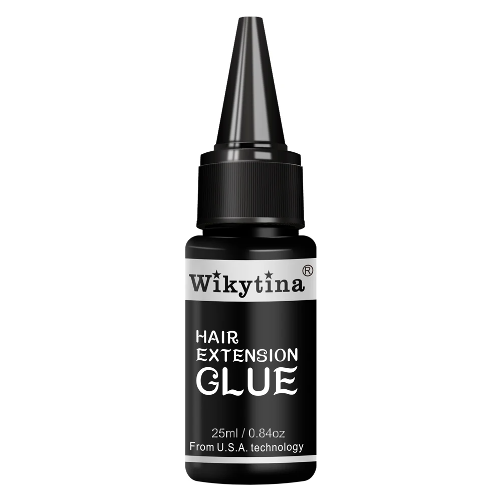 Wikytina-Kit de extensión de cabello fuman, conexión de pegamento Invisible con tecnología de luz UV para injerto rápido y sin costuras, 25ml